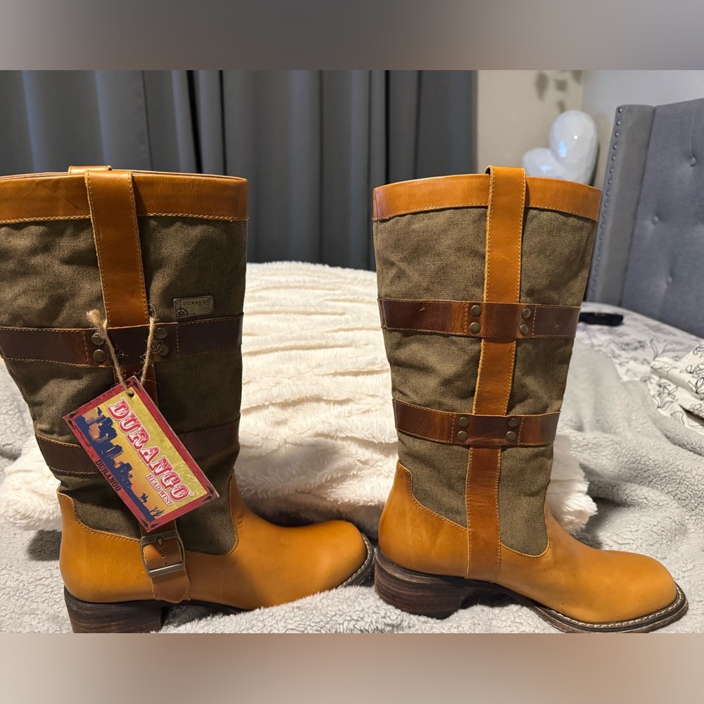 Durango Olive and Tan Heeled Boots - Picture 4 of 4